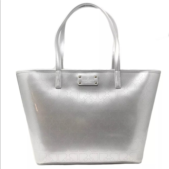 kate spade Handbags - Kate spade silver tote authentic new with tag 178$